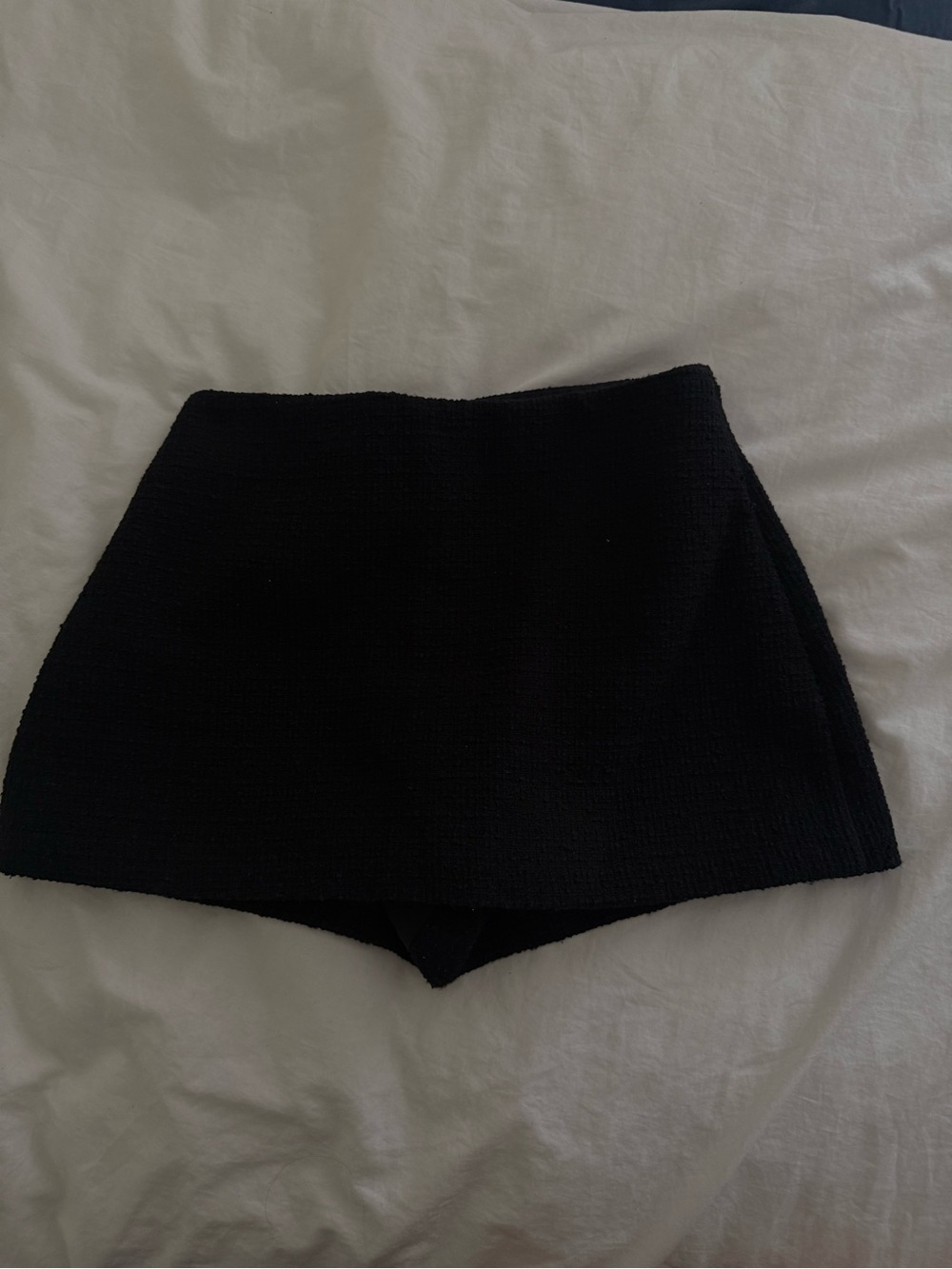 Babaton Black Textured Skort Shorts